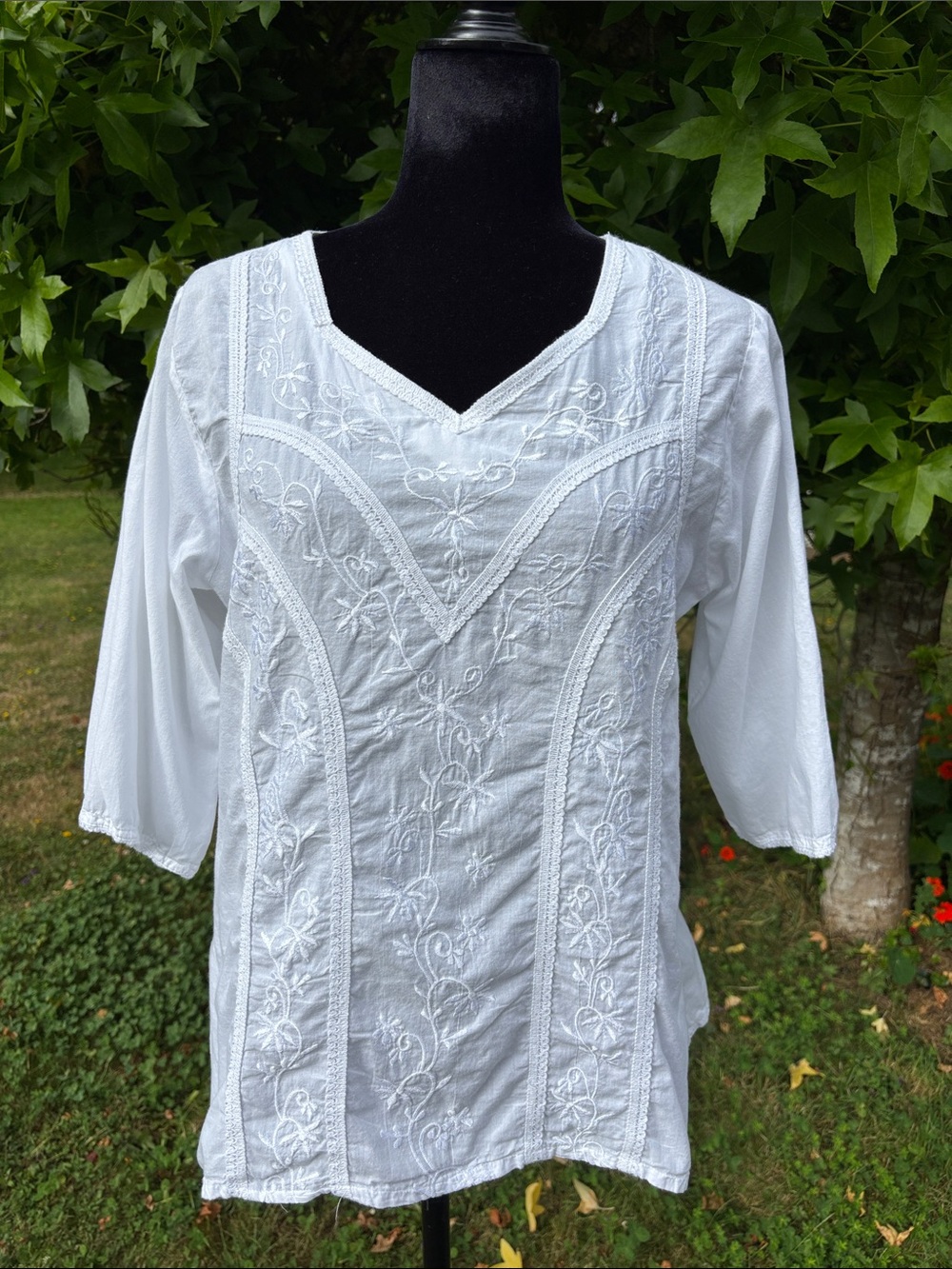 Raindrops by Papillon Embroidered Blouse